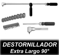 Destornillador Largo Angular 90 con Accesorios